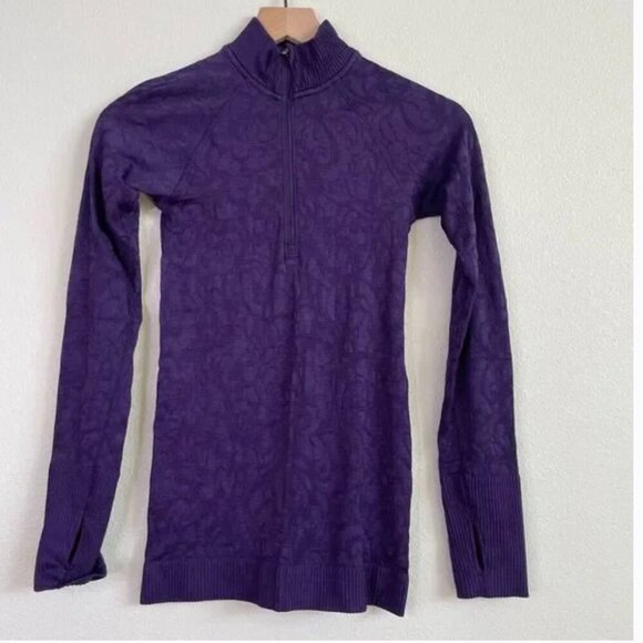 Lululemon Rest Less 1/2 Zip Dark Court Purple size 6 - Picture 2 of 5